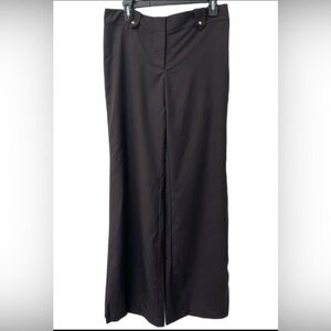 Elizabeth McKay Women's Chocolate Low Rise Wide Leg Wool Pants Size 4 NWT